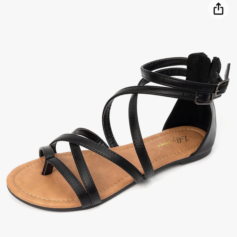 Women’s black gladiator sandals